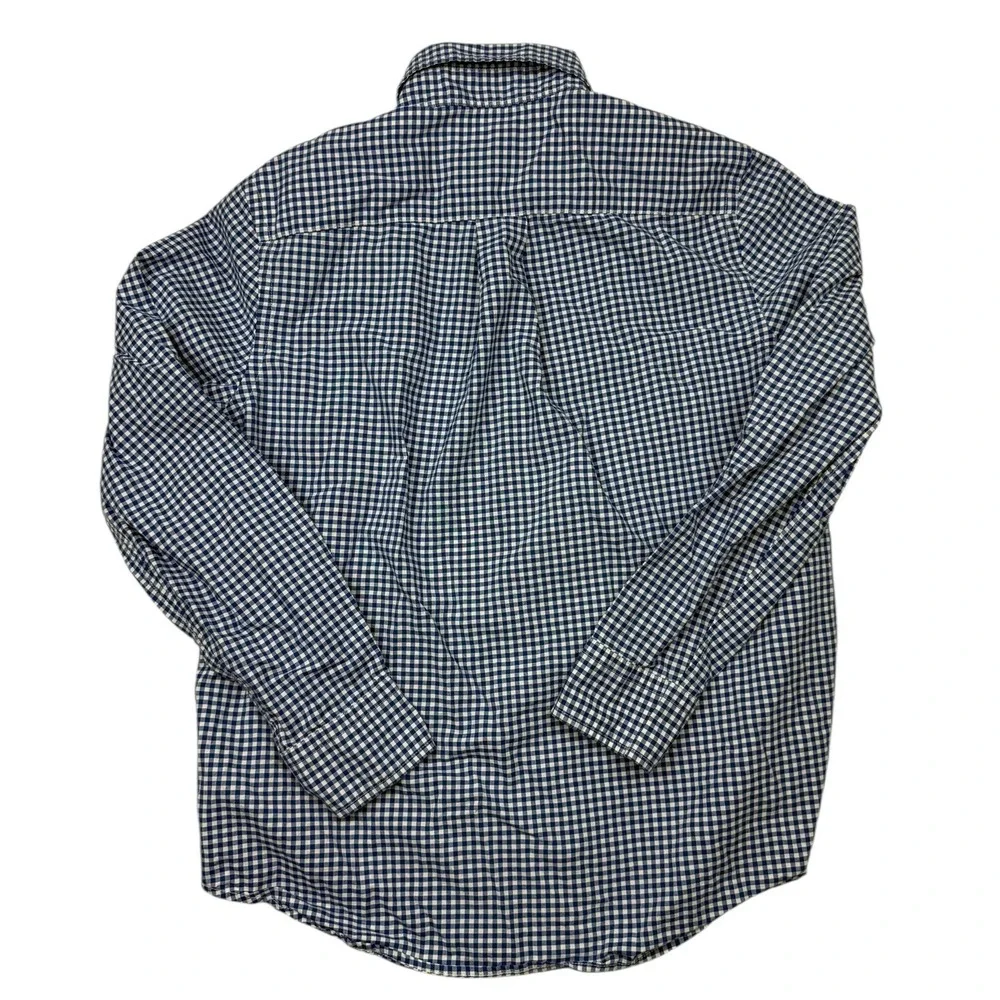 Kids Ralph Lauren Gingham Button Down Shirt Long Sleeve Blue White Size Medium‎